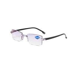 Keeplus dTitanium progressive Dual-Use-Lese-brille für nah und fern, Anti blaue Lesebrille, leichte, komfortable Lesebrille herren und damen, Halbrandbrille Schmal Stil Brille Lesehilfe (+100) von Keeplus