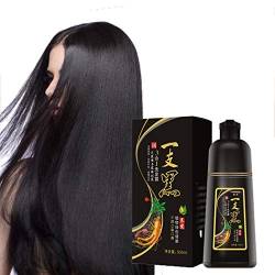 Instant Hair Colouring Shampoo, 3 in 1 Black Hair Shampoo-Schwarzes Haar Shampoo,Natürlicher Schwarzer Shampoo,Natürliches Shampoo,Haarwachstum Beschleunigen, Haarbehandlung von Keepus