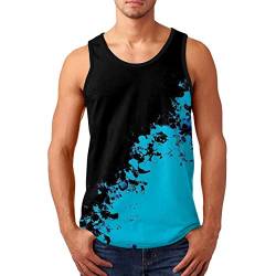 Tank Top Herren Breite Träger Print Muskelshirt Funktionelle Gym Shirt für Training Fitness & Bodybuilding Slim Fit Hemd Herren(Schwarz,3XL) K1009 von Keepwin