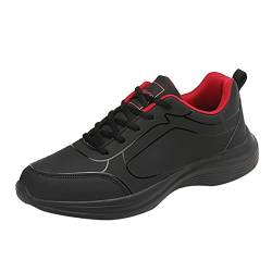 Keerlonno Mode Herbst Herren Sportschuhe flach rutschfest schnüren wasserdichtes Obermaterial leicht und bequem Herren Schuhe Schwarz 42 (Red, 45) von Keerlonno