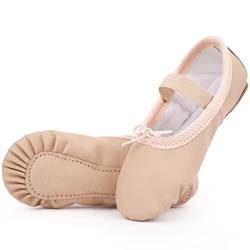 Kefiyis Ballettschuhe Mädchen Ballettschläppchen Mädchen Leder Ballettschuhe Damen Tanzschuhe Mädchen Kinder von Kefiyis