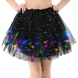 Kefiyis Tüllrock Damen LED Tütü Erwachsene Teenager Tutu Party Ballett Tanzen Fancy Dress Halloween Kostüm von Kefiyis