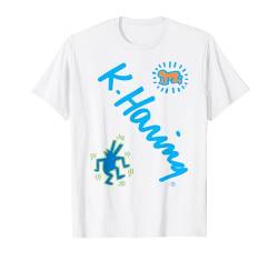 Unterschrift K. Haring, Tanzender Hund and Baby-Kunstwerk T-Shirt von Keith Haring