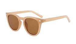 Kelens Polarisierte Sonnenbrille Herren Damen Vintage Retro Runde Verspiegelt Sonnenbrillen UV400 Schutz-Braun von Kelens