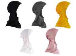 Kellegour 5pcs Bandana Hijab Untertuch,Frauen Einstellbare Muslim Hijab,innere Hijab-Kopfbedeckung,Islamische Muslimische Kopfbedeckung,Modernes Islamisches Kopftuch für Damen für Hals/Kopf(5 Farben) von Kellegour