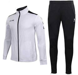 KELME Trainingsanzug Sets für Herren, Damen, Jungen und Mädchen - 2-teiliges Set inkl. Trainingsjacke und Hose - Weiß - Large (Erwachsene) von Kelme