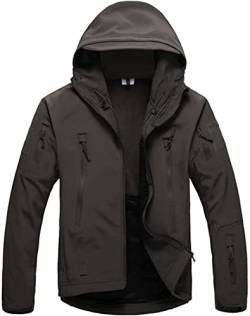 Kelmon Herren Softshell-Jacke mit Kapuze, Outdoor-Jacke, taktische Jacke Gr. X-Large, dunkelgrau von Kelmon