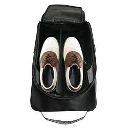 Keloc Golfschuhtasche | Belüftung Mesh Golfschuh Reisetaschen für Herren,Golftasche für Reisen mit Reißverschluss, Sporttragetaschen mit seitlichen Zubehörtaschen für Socken, T-Shirts und Golfbälle von Keloc