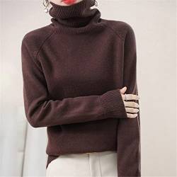 Herbst Winter Damen Pullover Rollkragen Kaschmir Pullover Langarm Casual Basic Sweater, camel, L von Kelsiop