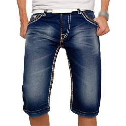 Kelsiop Übergröße Herren Denim Shorts Mode Jeans Patchwork Sommer Casual Knielang Hose Sexy Herren, dunkelblau, XL von Kelsiop