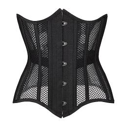 Kelvry Strapazierfähiges Kostüm mit Stahlstäben, Taillentrainer für Damen, Unterbrustkorsett, Mesh-Korsett, Übergröße XS-6XL von Kelvry