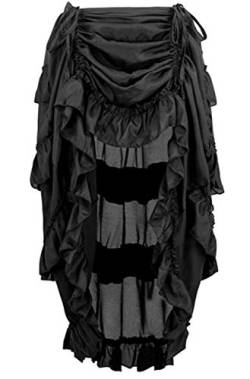 Martya Damen Steampunk Gothic Mehrfarbig Lagig Chiffon schwarz Spitze Rock S-6XL von Kelvry