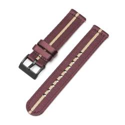 20/22mm Nylon Uhrengurt Sport Ersatzband Armband, Red Khaki 2, 24mm von KemEng
