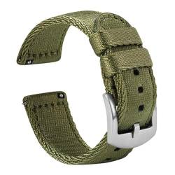 KemEng 20/22mm Nylon Uhrengurt Sport Ersatzband Armband, Grün 1, 18mm von KemEng