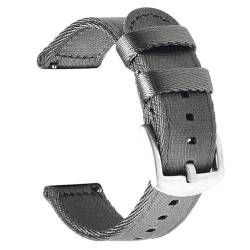 KemEng NATO-Uhrengurt 18-24mm Nylon Watchband Schnellfreisetzung Armband, Grau Silber, 18mm von KemEng