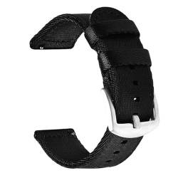 KemEng NATO-Uhrengurt 18-24mm Nylon Watchband Schnellfreisetzung Armband, Schwarzes Silber, 18mm von KemEng