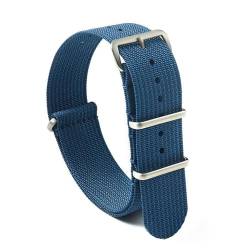 KemEng Nylon -Armband 18/20/22mm NATO -Uhr -Gurte für Männer und Frauen, Blau, 18mm von KemEng