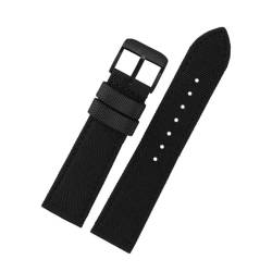 KemEng Nylon Canvas Uhrengurt 18-24mm NATO Uhr Band für Männer und Frauen, Schwarze schwarze Stiftschnalle, 18mm von KemEng