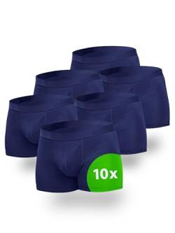 Kemes Boxershorts Herren 10 Pack Baumwolle Blau 3XL Unterhosen atmungsaktiv Unterwäsche Herren | Größe 3XL von Kemes