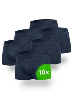 Kemes Boxershorts Herren 10 Pack Baumwolle Blau Large Unterhosen atmungsaktiv Unterwäsche Herren | Größe L von Kemes