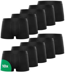 Kemes Boxershorts Herren 10 Pack Baumwolle schwarz Unterhosen atmungsaktiv Unterwäsche Herren | Größe XL von Kemes