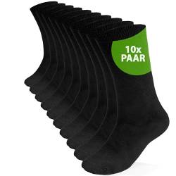 Kemes Socken Herren 35-38 schwarz 10 Paar 95% Baumwolle 5% Elastan Business Herrensocken lange Socken von Kemes