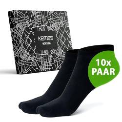 Sneaker Socken Herren 10xPaar 39-42 schwarz 10x Paar 95% Baumwolle 5% Elastan für Damen und Herren von Kemes