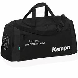 Kempa Sporttasche 48 x 24,5 x 24 cm - 30L schwarz mit Aufdruck Name von Kempa