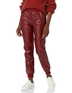 KENDALL + KYLIE Damen Jogger aus veganem Leder Lässige Hose, Scharlachrot, X-Groß von Kendall + Kylie