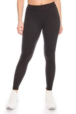 Damen Baumwolle Frau-en Leggings lang Sport-Leggins Yoga yogahose high-Waist Laufhose Sporthose Fitness Leggins sexy lang Blickdicht Hose Damenleggings Jegging Jeggins Tight Stretch schwarz XXXL von Kendindza Collection