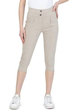 Kendindza 3/4 Hose Chino Shorts Damen Sommer Caprihose Damen Sommer Stretch Damen Caprihose 3/4 Schlupfhose Damen Beige L von Kendindza Collection