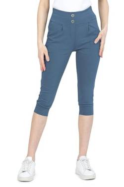 Kendindza 3/4 Hose Chino Shorts Damen Sommer Caprihose Damen Sommer Stretch Damen Caprihose 3/4 Schlupfhose Damen Dunkelblau L von Kendindza Collection