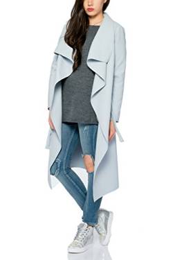 Kendindza Damen Mantel Trenchcoat mit Gürtel OneSize Lang und Kurz (Einheitsgröße, Hellblau Lang) von Kendindza Collection