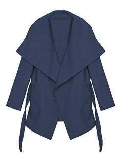 Kendindza Damen Mantel Trenchcoat mit Gürtel OneSize Lang und Kurz (One Size, Navy Blau Kurz) von Kendindza Collection