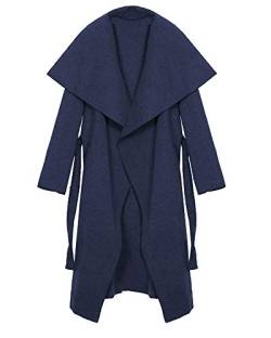 Kendindza Damen Mantel Trenchcoat mit Gürtel OneSize Lang und Kurz (One Size, Navy Blau Lang) von Kendindza Collection