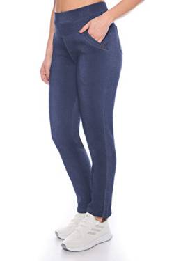 Kendindza Damen Thermo-Leggings Jeans-Look gefüttert mit Innen-Fleece Basic Blickdicht (Blau | Muster 2, XXL) von Kendindza Collection