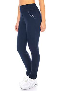 Kendindza Damen Thermo-Leggings gefüttert mit Innen-Fleece Basic Blickdicht (Blau | Muster 1, M) von Kendindza Collection