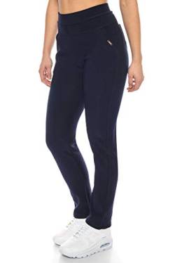 Kendindza Damen Thermo-Leggings gefüttert mit Innen-Fleece Basic Blickdicht (Blau | Muster 2, M) von Kendindza Collection