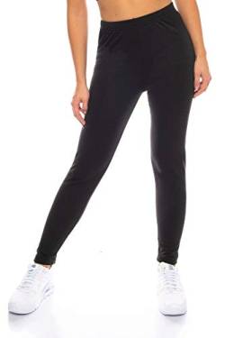 Kendindza Damen Thermo-Leggings gefüttert mit Innen-Fleece Basic Blickdicht (Schwarz, L) von Kendindza Collection