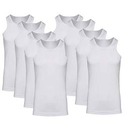 Kendindza Herren 8er Pack Basic Feinripp Unterhemd Achselshirt Classic White D10 von Kendindza Collection