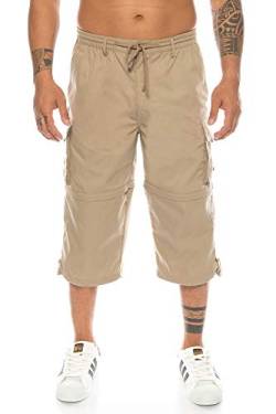 Kendindza Herren Bermuda | abnehmbare Beine Zipp-Off von 3/4 in Kurze Hose (Beige | Muster 1, M) von Kendindza Collection