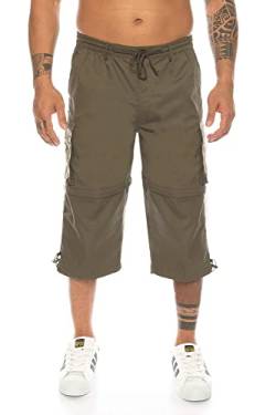 Kendindza Herren Bermuda | abnehmbare Beine Zipp-Off von 3/4 in Kurze Hose (Olive | Muster 1, L) von Kendindza Collection