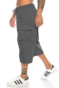 Kendindza Herren Bermuda abnehmbare Beine Zipp-Off von Caprihose 3/4 Knielang in Kurze Sommerhose leicht & Dünn (Grau | Muster 1, XL) von Kendindza Collection