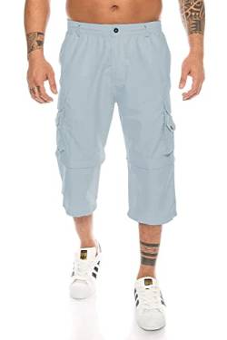 Kendindza Herren Bermuda abnehmbare Beine Zipp-Off von Caprihose 3/4 Knielang in Kurze Sommerhose leicht & Dünn (Hellblau, M) von Kendindza Collection