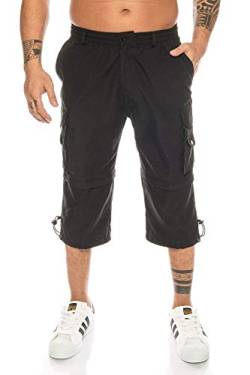 Kendindza Herren Bermuda abnehmbare Beine Zipp-Off von Caprihose 3/4 Knielang in Kurze Sommerhose leicht & Dünn (Schwarz, L) von Kendindza Collection