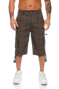 Kendindza Herren Shorts Hose Bermuda Cargo-Shorts 3/4 Sommerhose Capri-Hose Dreiviertel Männer Sommer Herrenshorts kurz Knielang Cargohose Herrenhose Bermudashorts (Grün | 330, XXXXL, 4X_l) von Kendindza Collection