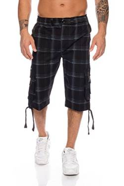 Kendindza Herren Shorts Hose Bermuda Cargo-Shorts 3/4 Sommerhose Capri-Hose Dreiviertel Männer Sommer Herrenshorts kurz Knielang Cargohose Herrenhose Bermudashorts (Schwarz | 302, XL, x_l) von Kendindza Collection