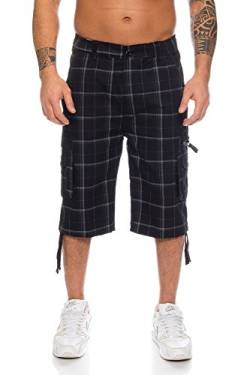 Kendindza Herren Shorts Hose Bermuda Cargo-Shorts 3/4 Sommerhose Capri-Hose Dreiviertel Männer Sommer Herrenshorts kurz Knielang Cargohose Herrenhose Bermudashorts (Schwarz | 330, L, l) von Kendindza Collection