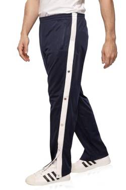 Kendindza Knopfhose Reha Hose Herren seitlich zu öffnen Jogginghose mit Druckknöpfen Relaxhose Herren Sporthose Herren Lang Trainingshose Herren Lang Freizeithose Herren Blau M von Kendindza Collection