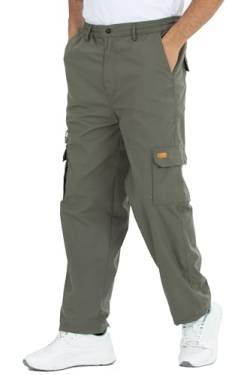 Kendindza Thermo Cargohose Herren Winter Arbeitshose Herren Cargo Hosen Herren gefüttert Wanderhose Herren Cargo Hose Arbeitshosen männer Thermohose Grün L von Kendindza Collection